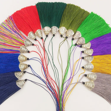 Grey Tassels Artificial Silk Tassel with Cone Cap, Earring Tassel, Bridal Tassels